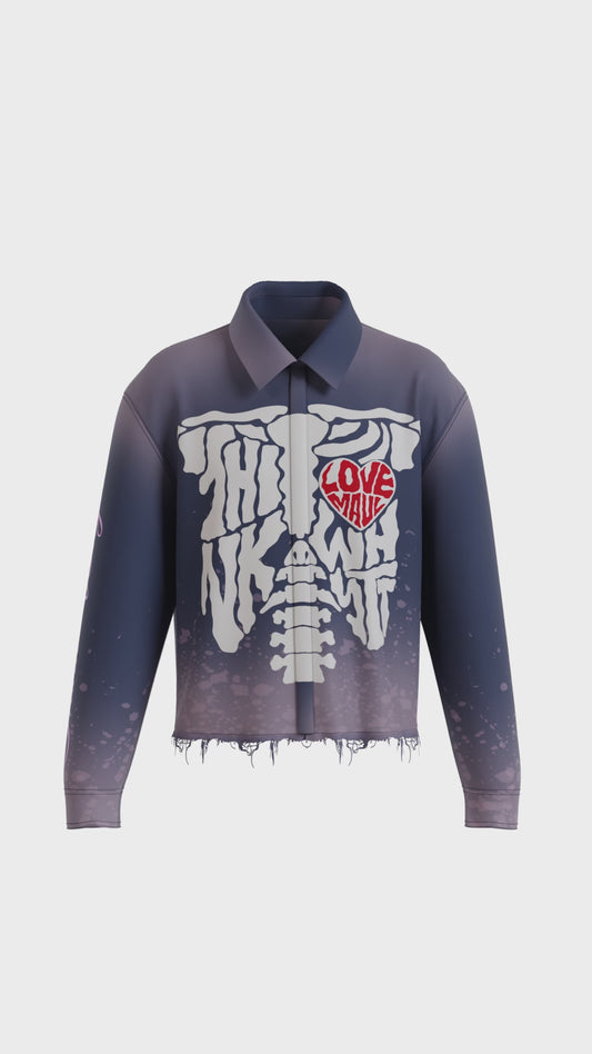 (Pre-Order) Rib art Flannel shirt